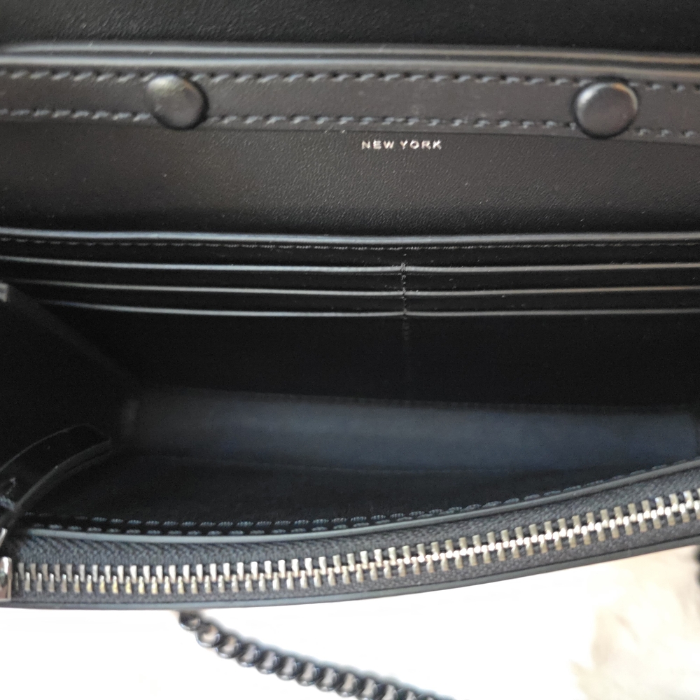 Tory Burch Willa Black and White Tweed Crossbody Flap Bag - Picture 10 of 11